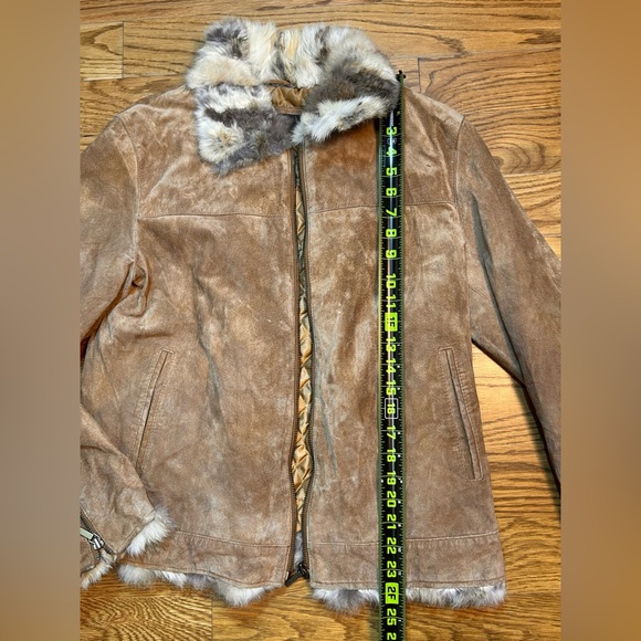 Colebrook Leather Jacket with Rabbit Fur Trim – Size L‎ - Picture 2 of 8